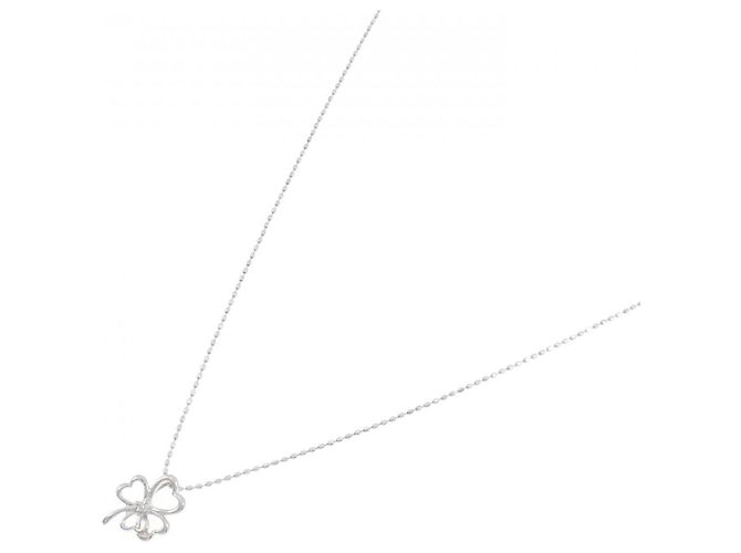 Autre Marque Collana a Trifoglio in Platino e Diamanti Argento - vista 2