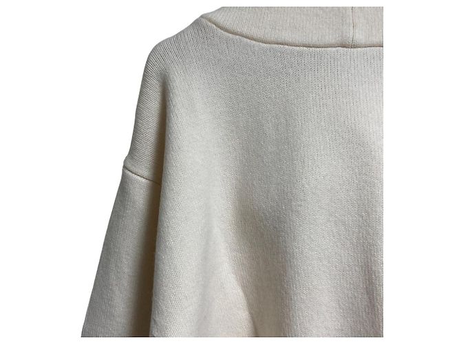 Autre Marque Drapierter IIROT Kapuzenpullover knit hoodie Weiß Aus weiß - Ansicht 3