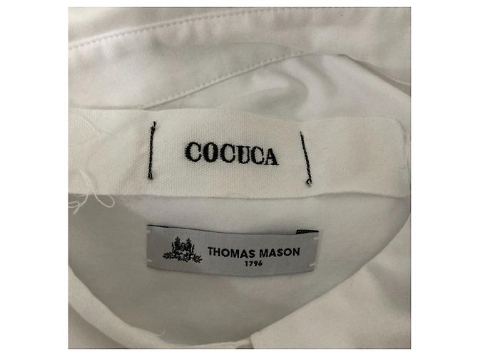 Autre Marque COCUCA Thomas Mason Oversize Work Shirt Weiß - Ansicht 4