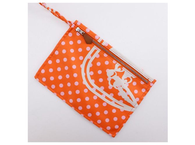 Borsa a tracolla in seta Silky City PM Hermès Arancione - vista 16