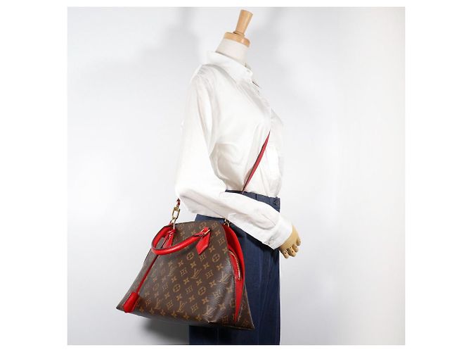 Borsa 2way Louis Vuitton Alma Monogram Marrone Rosso - vista 19