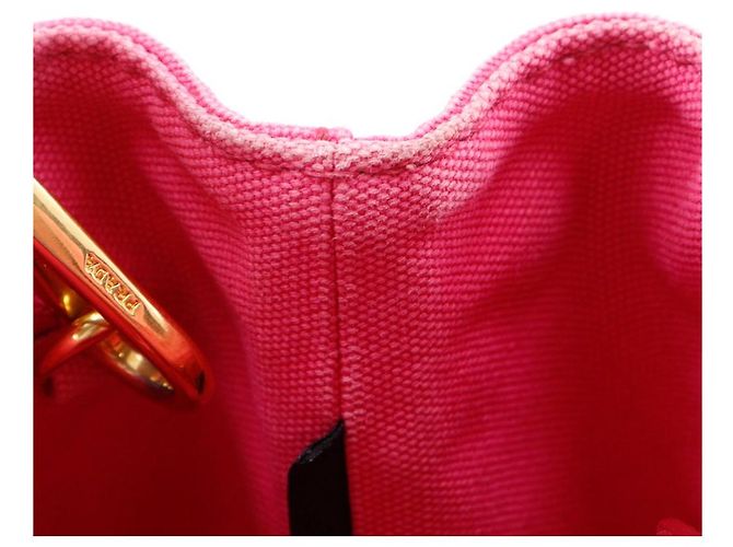 Prada Canapa Canvas 2way Tasche Pink - Ansicht 13