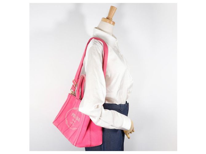 Prada Canapa Canvas 2way Tasche Pink - Ansicht 19
