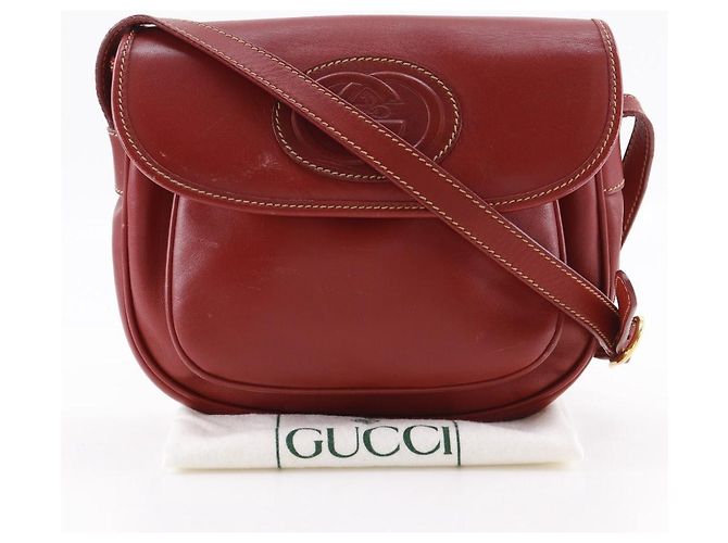 Borsa a tracolla in pelle di vitello Interlocking G Gucci Rosso - vista 19