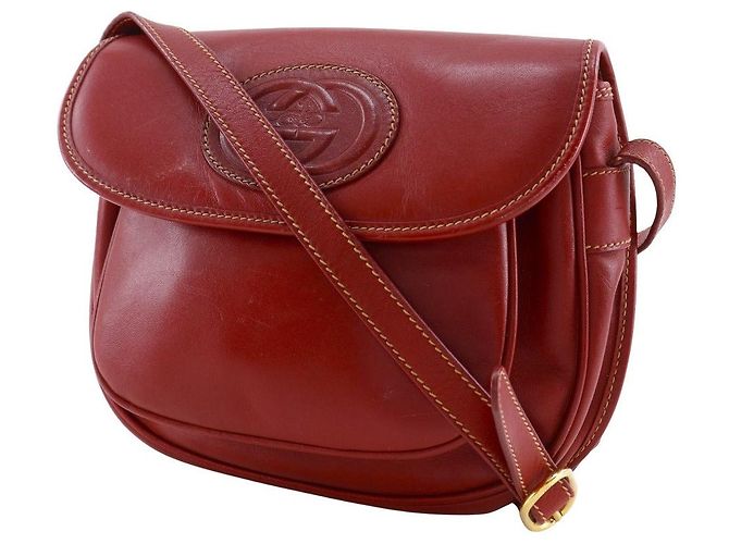 Borsa a tracolla in pelle di vitello Interlocking G Gucci Rosso - vista 2
