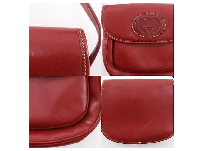 Borsa a tracolla in pelle di vitello Interlocking G Gucci Rosso - vista 8