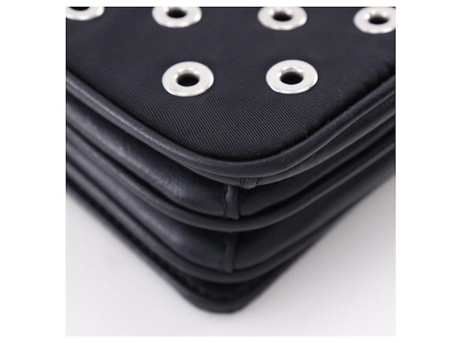 Borsa a tracolla 2way in nylon traforato Prada Nero - vista 6