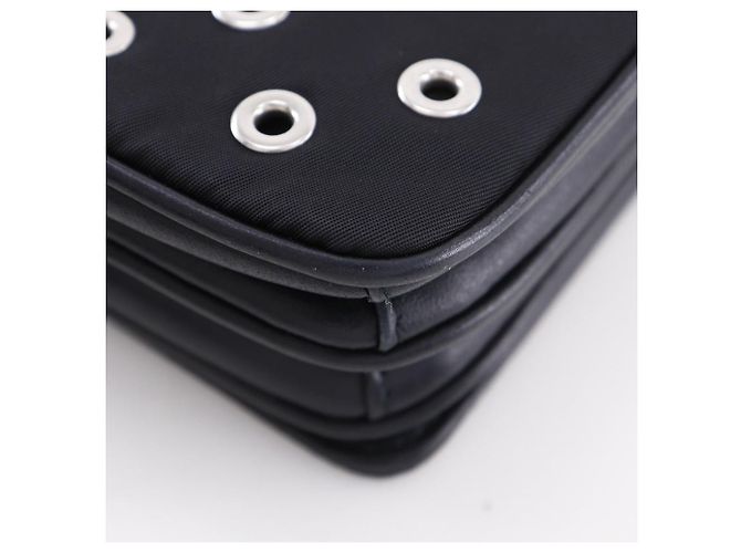 Borsa a tracolla 2way in nylon traforato Prada Nero - vista 7
