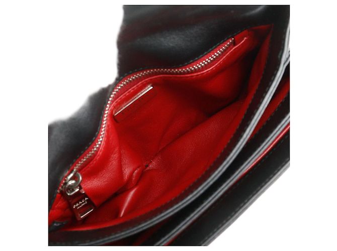 Borsa a tracolla 2way in nylon traforato Prada Nero - vista 9