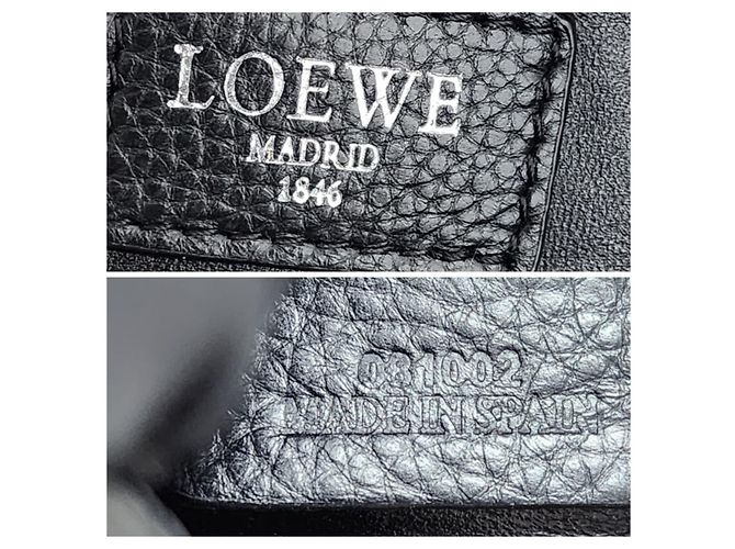 Borsa Amazona 36 in pelle lucida Loewe Nero - vista 2