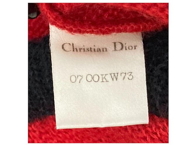 Christian Dior Wollstrickjacke mit farbigem Paspel Rot - Ansicht 6