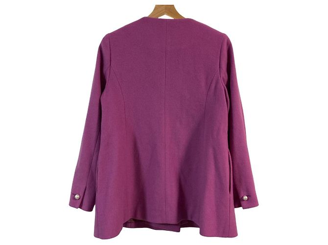 Autre Marque Abrigo Maglie le cassetto Wool Collarless Coat Rosa - vista 2