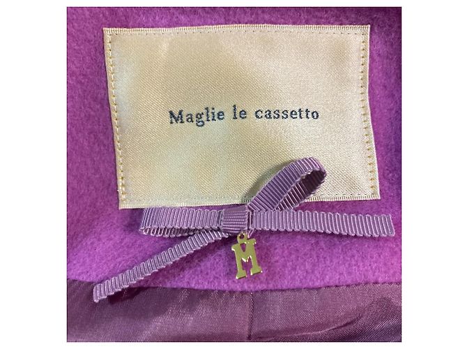 Autre Marque Abrigo Maglie le cassetto Wool Collarless Coat Rosa - vista 5