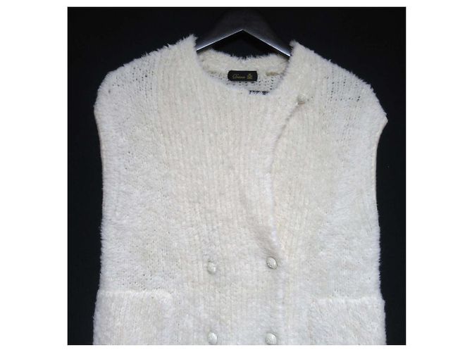 Autre Marque Chaleco de punto de alpaca Drawer Blanco - vista 3