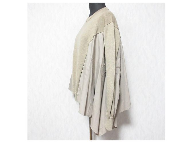 Autre Marque CLANE PANEL FLARE STRICKTOPS Beige - Ansicht 3