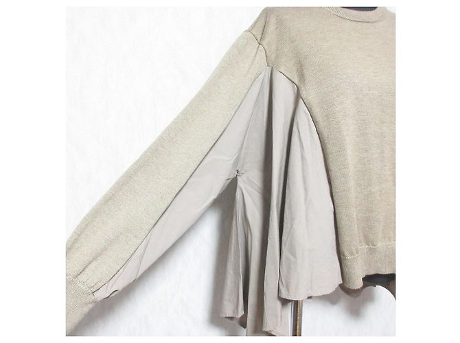 Autre Marque CLANE PANEL FLARE STRICKTOPS Beige - Ansicht 4