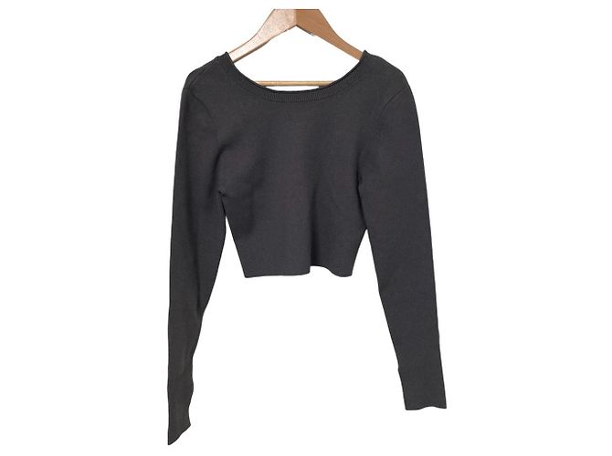 Autre Marque NOBLE 2way Smooth Cropped Knit Castaño - vista 2