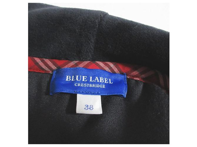 Autre Marque BLUE LABEL CRESTBRIDGE CB Wappen Velour Pullover Hoodie Schwarz - Ansicht 5