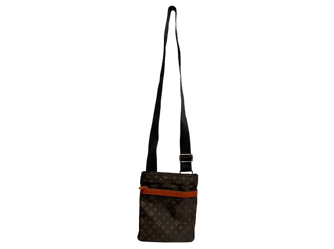 Autre Marque Borsa a tracolla in jacquard monogram russet Marrone - vista 3