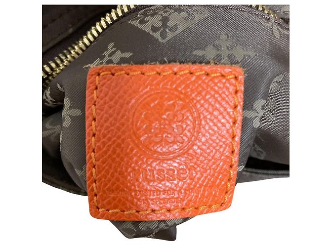 Autre Marque Borsa a tracolla in jacquard monogram russet Marrone - vista 9