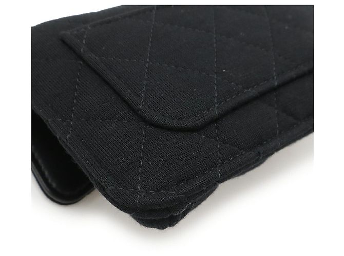 Borsa 2way Chanel Matelassé Coco Mark Cotton Jersey Nylon Nero Grigio - vista 3