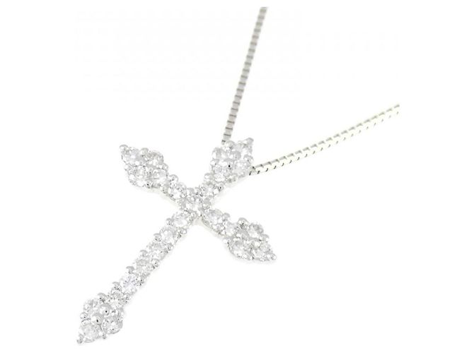 Autre Marque Collana a Croce con Diamanti Pt900 Pt850 Argento - vista 3