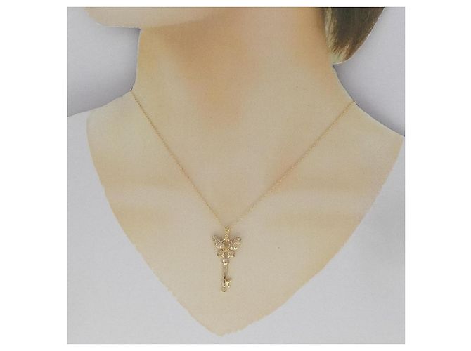 Autre Marque Collana Butterfly Key in Oro Au750 e Diamanti D'oro - vista 6