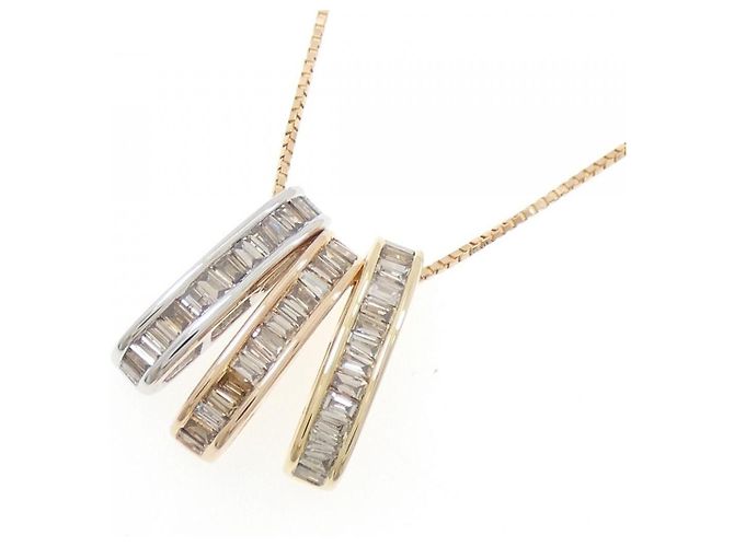 Autre Marque Dreifarbige Diamantkette Au750 Golden - Ansicht 3
