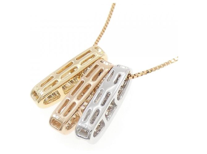 Autre Marque Dreifarbige Diamantkette Au750 Golden - Ansicht 4