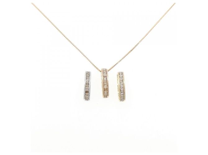 Autre Marque Dreifarbige Diamantkette Au750 Golden - Ansicht 6