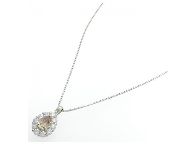 Autre Marque Collier en diamant PT900 PT850 Argenté - vue 2