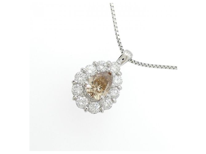 Autre Marque Collier en diamant PT900 PT850 Argenté - vue 3