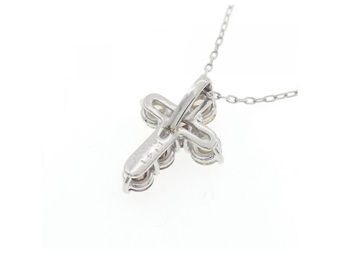 Autre Marque Collana a Croce con Diamanti PT900 PT850 Argento - vista 4