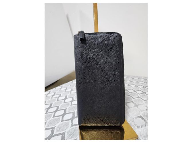 Portafoglio da viaggio PRADA Saffiano Metal Zip Around Nero - vista 5