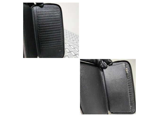 Portafoglio da viaggio PRADA Saffiano Metal Zip Around Nero - vista 9