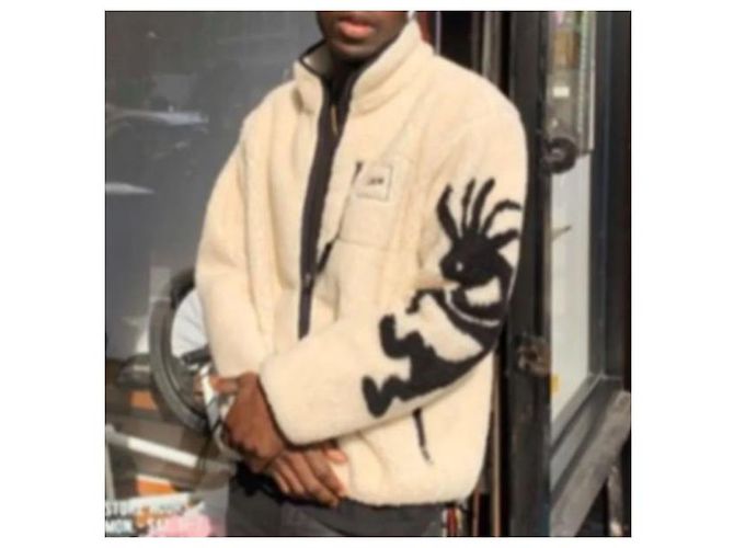 Autre Marque LQQK STUDIO KOKOPELLI FLEECE Polyester Jacket Beige - view 3