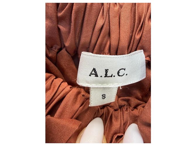 A.L.C. Falda midi de algodón calado marrón Castaño - vista 2