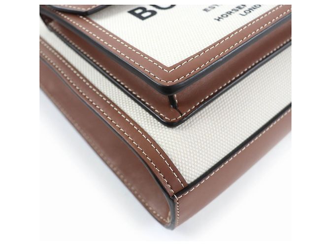 Borsa a tracolla 2way in tela di cotone e pelle Burberry Pocket Marrone - vista 7