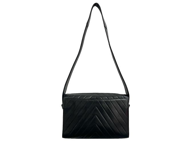Borsa a tracolla Chanel in agnello Nero - vista 4