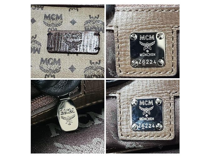 Borsa Messenger/a Tracolla in PVC Canvas e Pelle Visetos Monogram MCM Beige/Marrone - vista 2