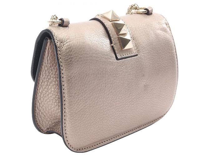 Borsa a tracolla in pelle Valentino Rockstud D'oro - vista 2