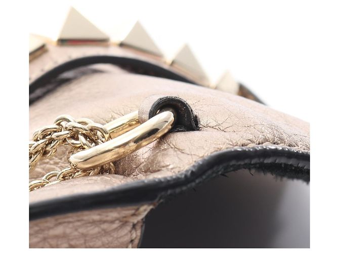 Borsa a tracolla in pelle Valentino Rockstud D'oro - vista 8