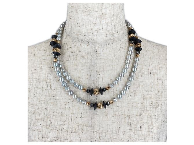 Autre Marque Collana con perle e hematite Au750 D'oro - vista 2