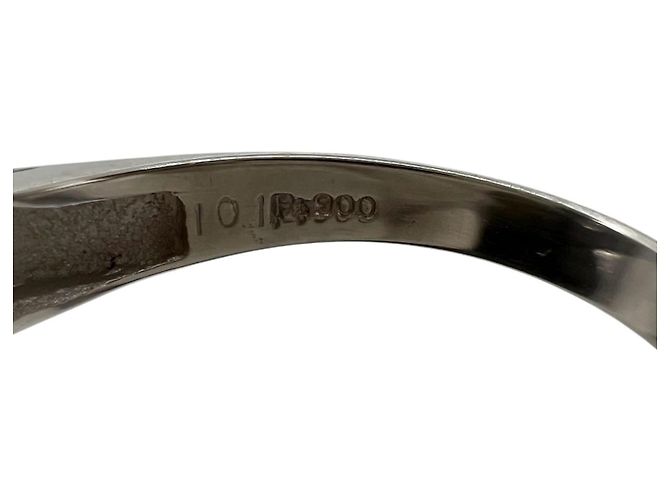 Autre Marque V-Form Pt900 Platin Diamantring Silber - Ansicht 8
