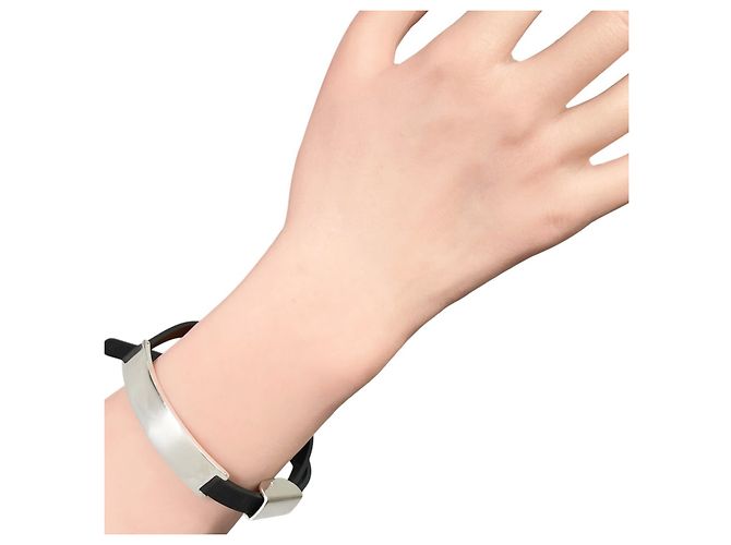 Choker Gucci in argento 925 e gomma Nero - vista 2