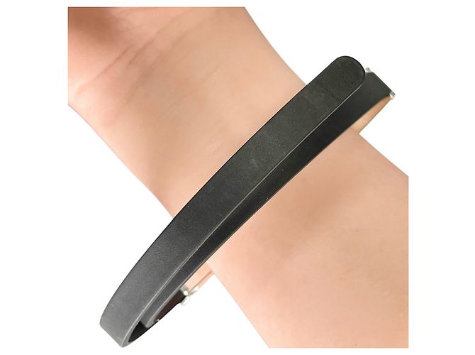 Choker Gucci in argento 925 e gomma Nero - vista 3