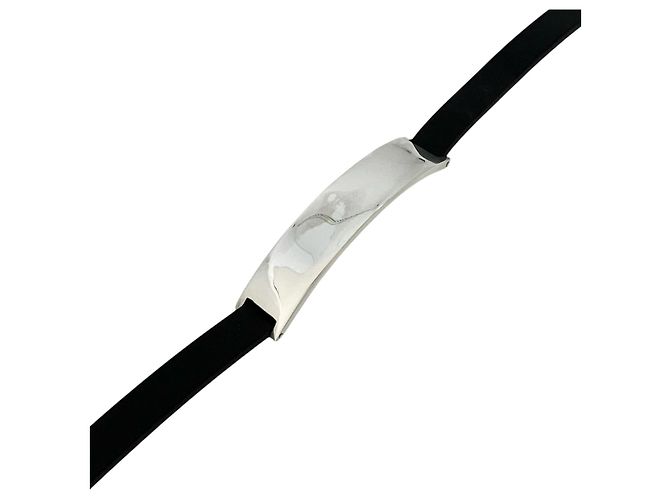 Choker Gucci in argento 925 e gomma Nero - vista 4