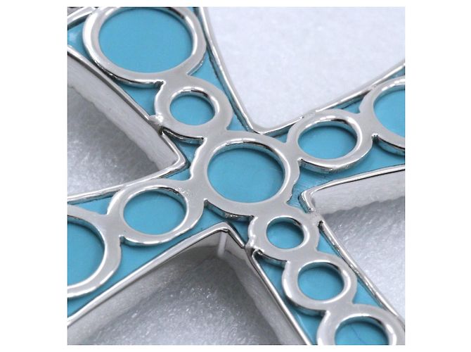 Autre Marque Pendente in Turchese e Diamanti Au750 Argento - vista 4