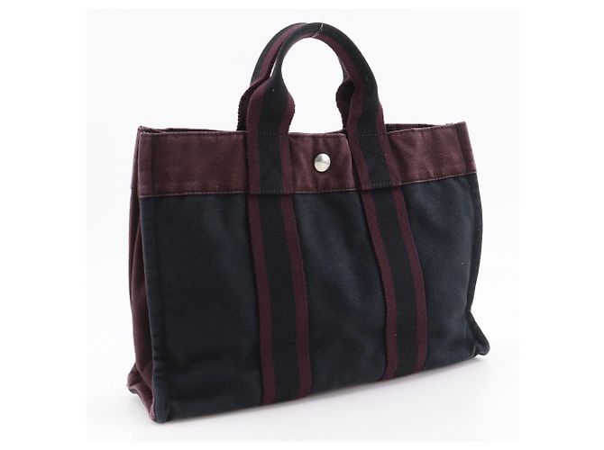 Hermès Borsa Fourre Tout PM in cotone Hermes Nero - vista 3