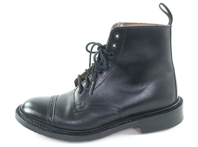 Autre Marque Stivaletti corti in pelle nera Tricker's Nero - vista 4